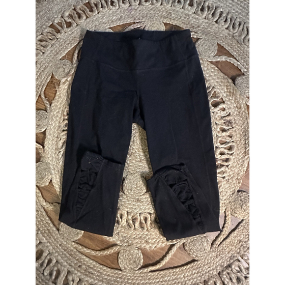 Athleta Women’s Legging Ruffled Bottoms Size Small Black - Picture 2 of 4